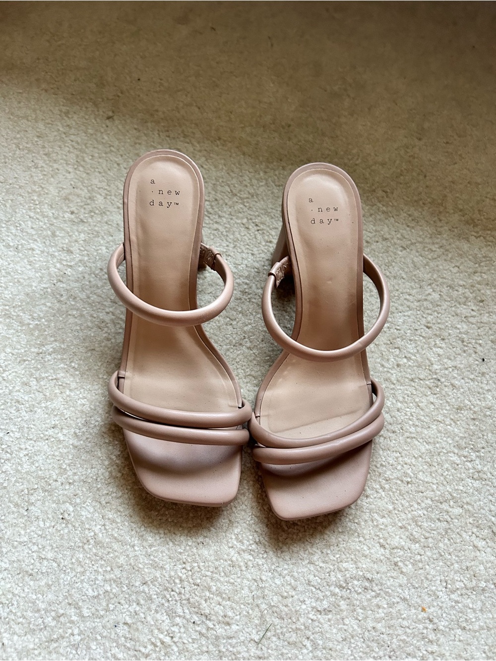 A New Day Women's Nude Strappy Heels